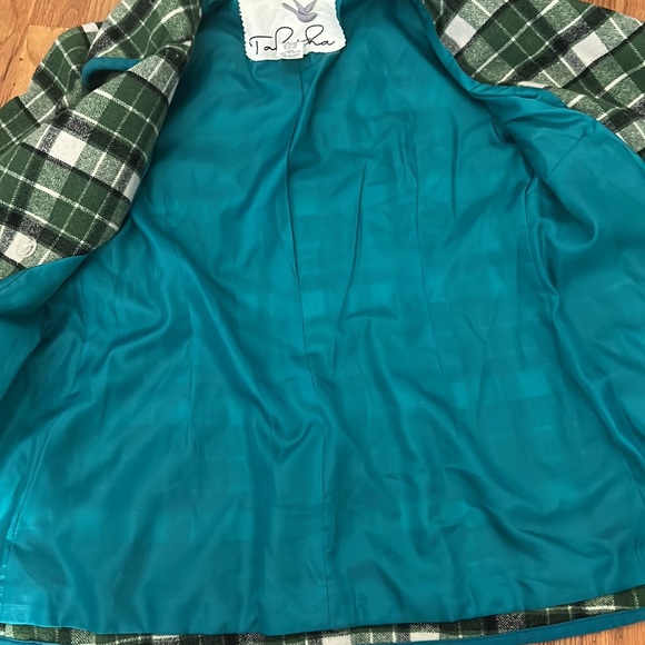 WOMANS TABITHA PLAID PEA COAT EUC SZ S - Picture 4 of 5